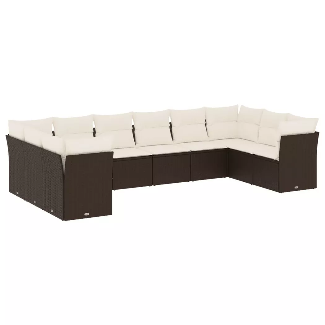 VidaXL - Garten sofagarnitur poly-rattan, One Size, Braun