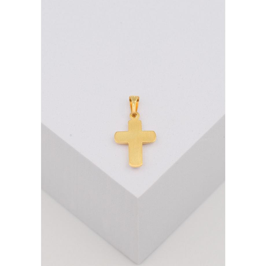 MUAU Schmuck  Anhänger Kreuz Gelbgold 750, 21x11mm 