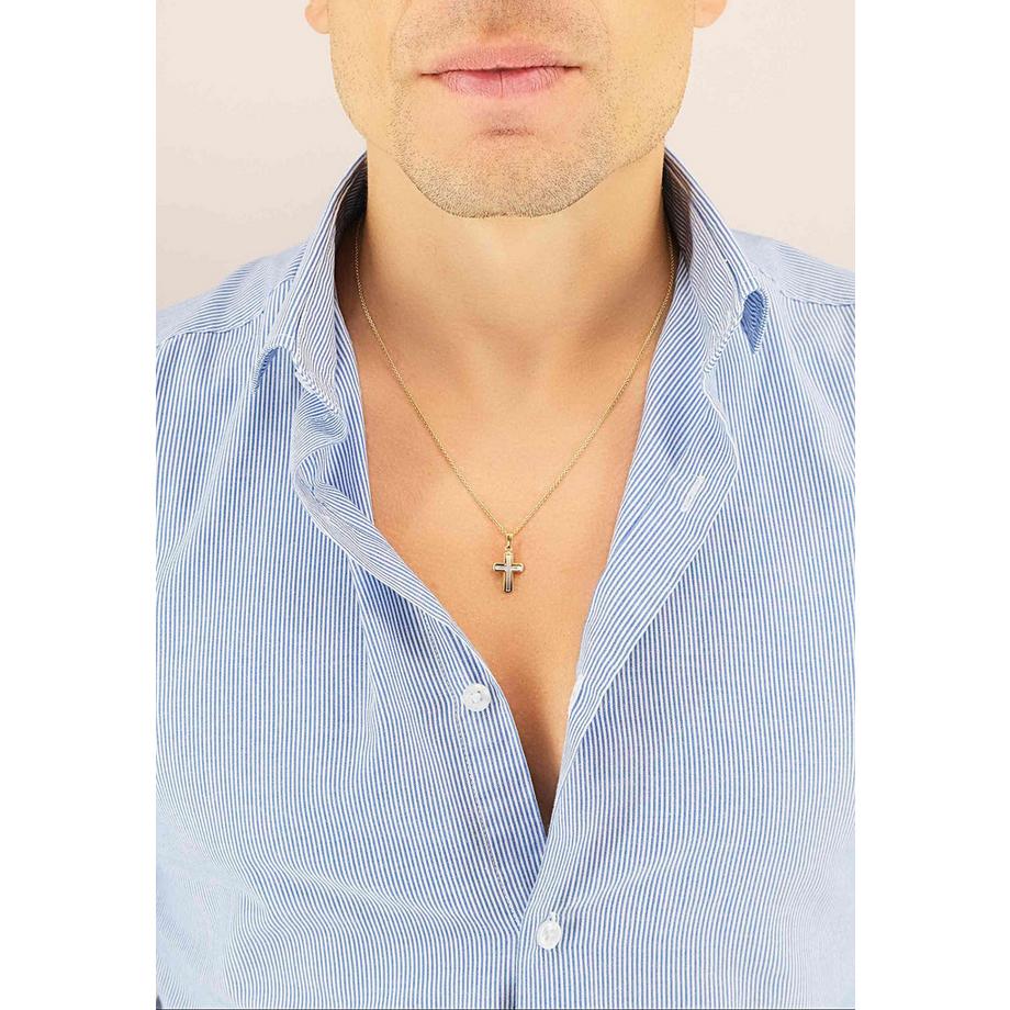 MUAU Schmuck  Anhänger Kreuz Gelbgold 750, 21x11mm 