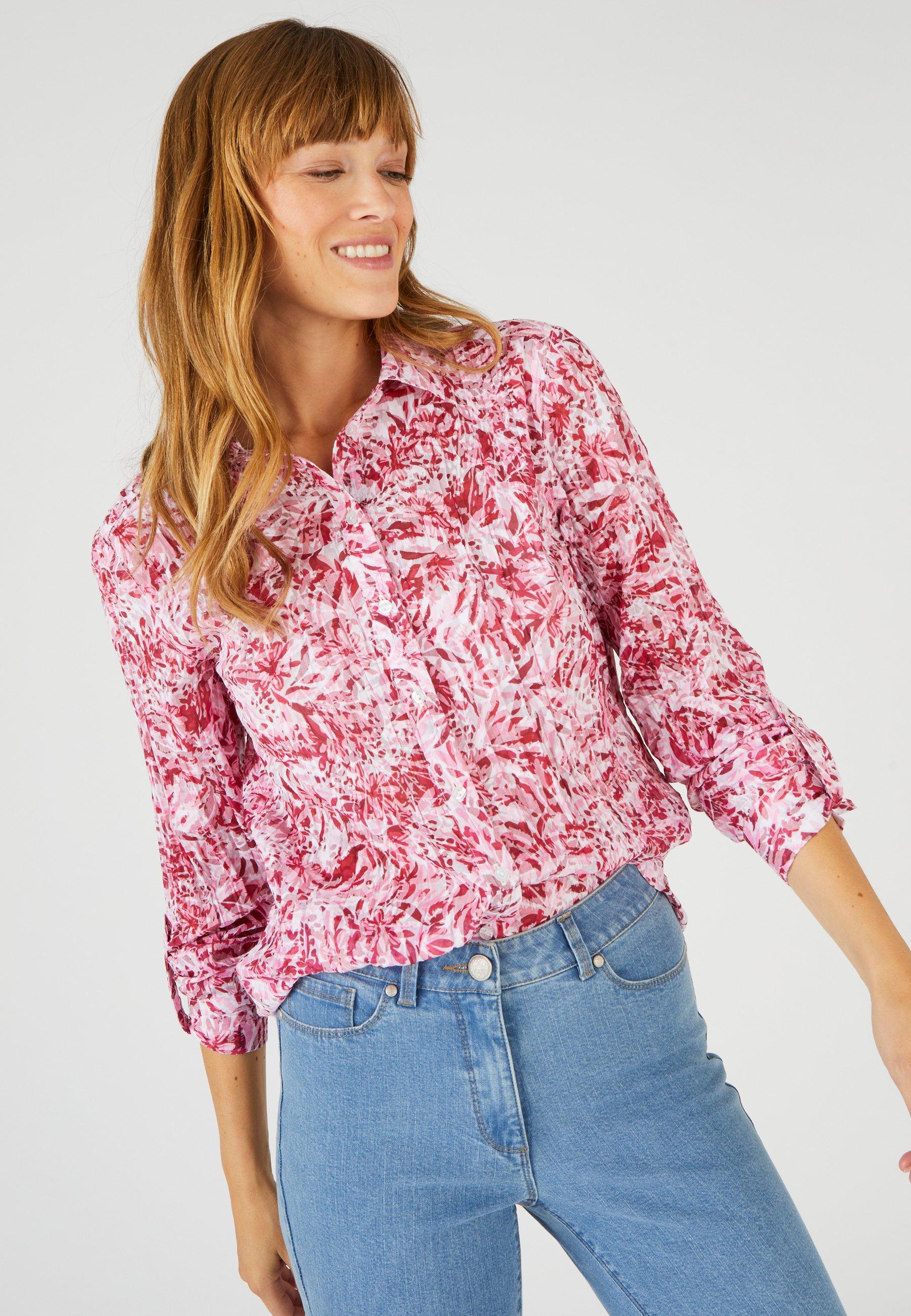 Image of Bluse In Ausbrenner-optik. Damen Rosa 42