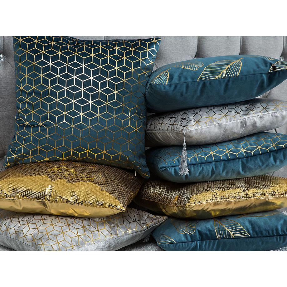 Beliani Dekokissen 2er Set aus Samtstoff Modern FREESIA  