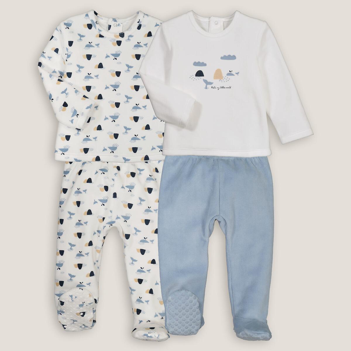 Image of 2er-pack Samt-pyjamas Mit Walmotiven Unisex Beige 3 mesi