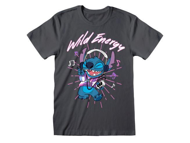 Image of T-shirt - Lilo & Stitch - Wild Energie - Stitch Herren Schwarz XL