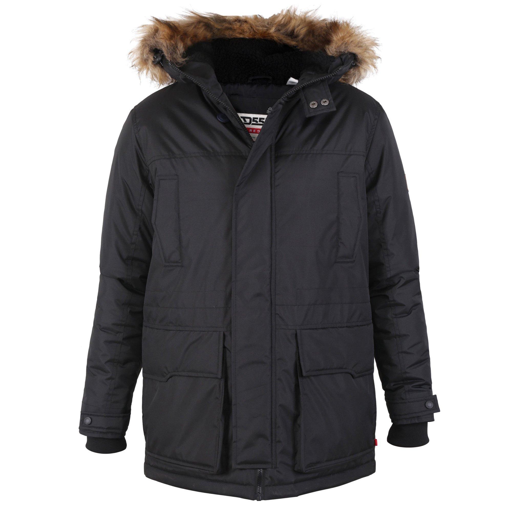 Image of Lovett Parka Mit Kunstfellbesatz Herren Schwarz 5XL