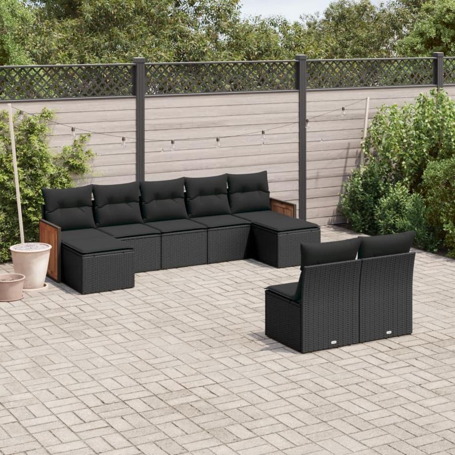 VidaXL Ensemble de canapés de jardin rotin synthétique  