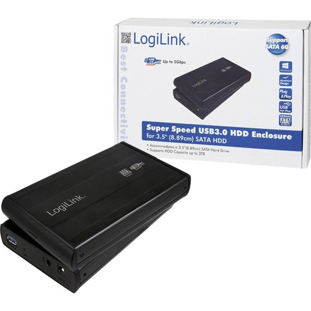 LogiLink  Boîtier de disque dur 3.5″ SATA, USB 3.0, alu 