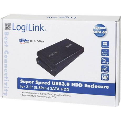 LogiLink  Festplattengehäuse 3.5 Zoll, SATA, USB 3.0, Alu 