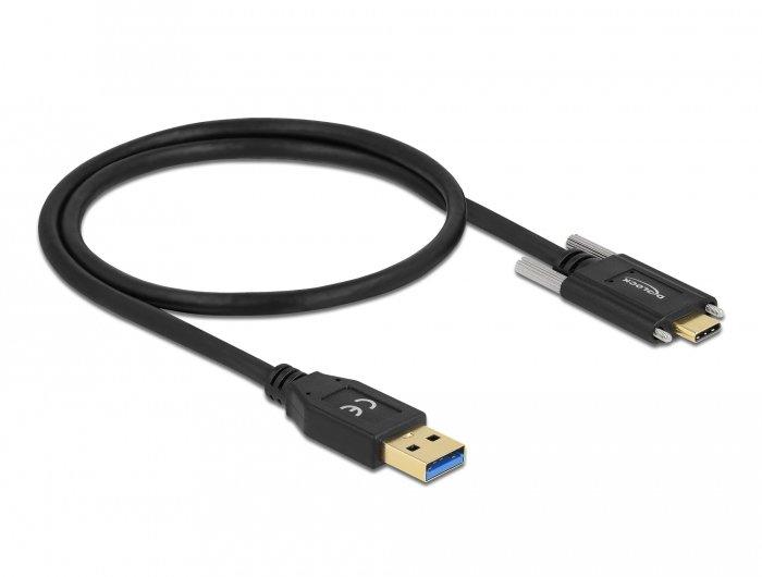 DeLock  84007 câble USB 0,5 m USB 3.2 Gen 2 (3.1 Gen 2) USB A USB C Noir 