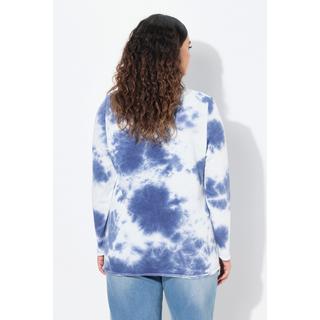 Ulla Popken Sweatshirt Batikmuster Saumband Rundhals Langarm  