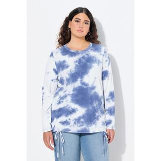 Ulla Popken Sweatshirt Batikmuster Saumband Rundhals Langarm  