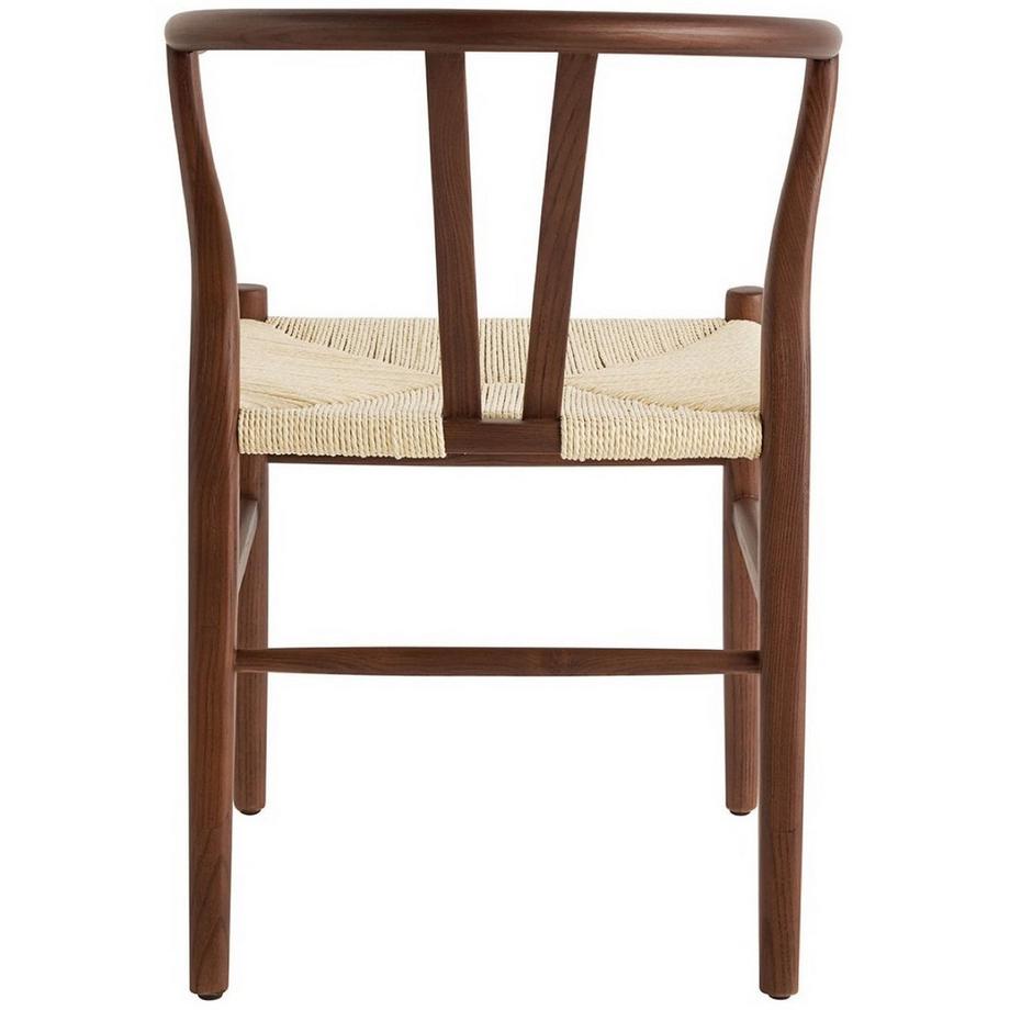 Blanc d'Ivoire Chaise de salle à manger Njord bois de frêne couleur noyer  