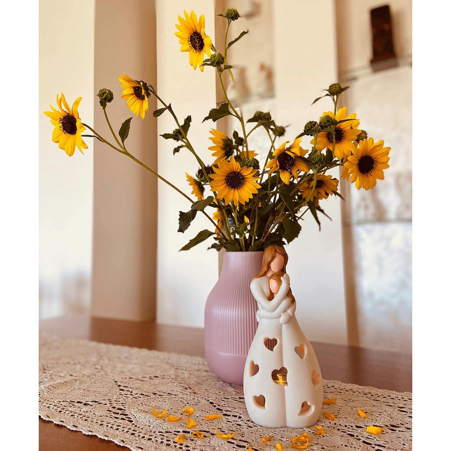 Alopini  Geschenk Mama Kerzenhalter Geschenk für Muttertag, Mutter und Tochter Kerzenhalter mit LED-Kerze 