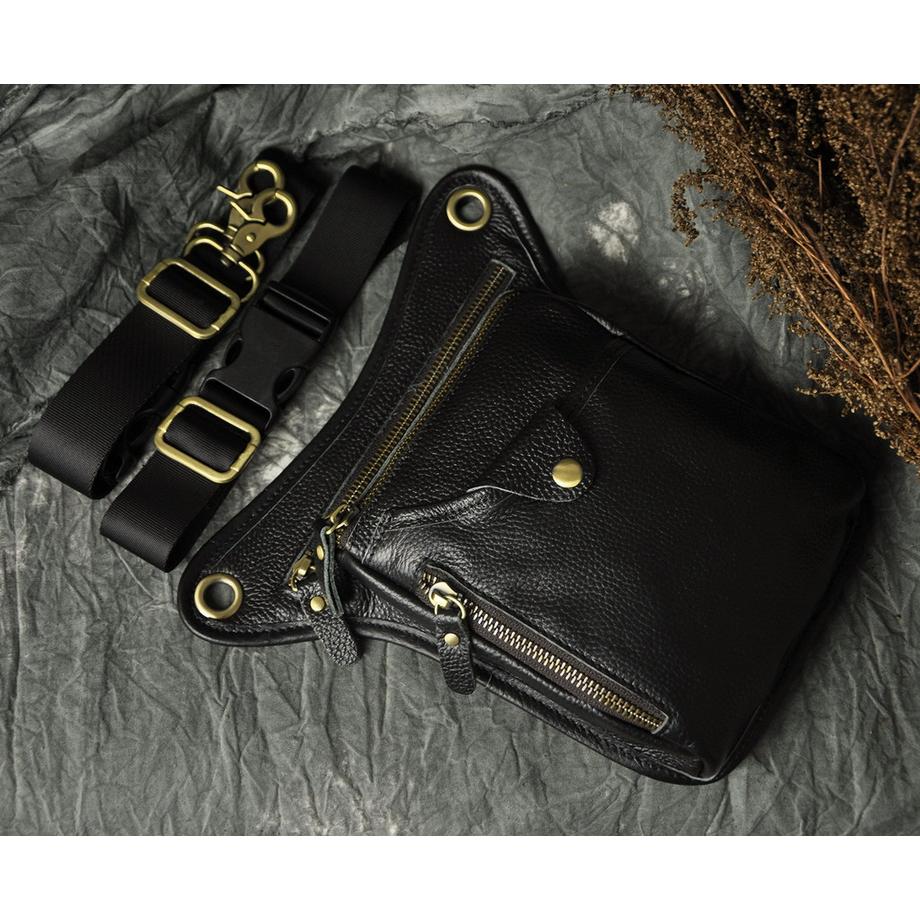 Only-bags.store Echtes Leder Bein Tasche Reise Hüfttasche Oberschenkeltasche  