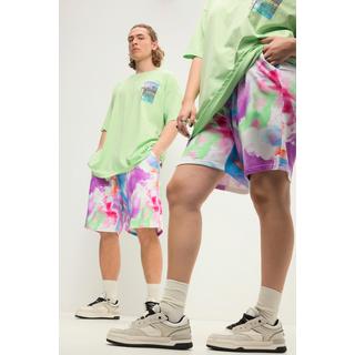 Studio Untold  Sweat-Bermuda, Wide Legs, Colorprint, Elastikbund, Unisex 