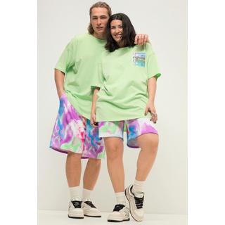 Studio Untold  Sweat-Bermuda, Wide Legs, Colorprint, Elastikbund, Unisex 