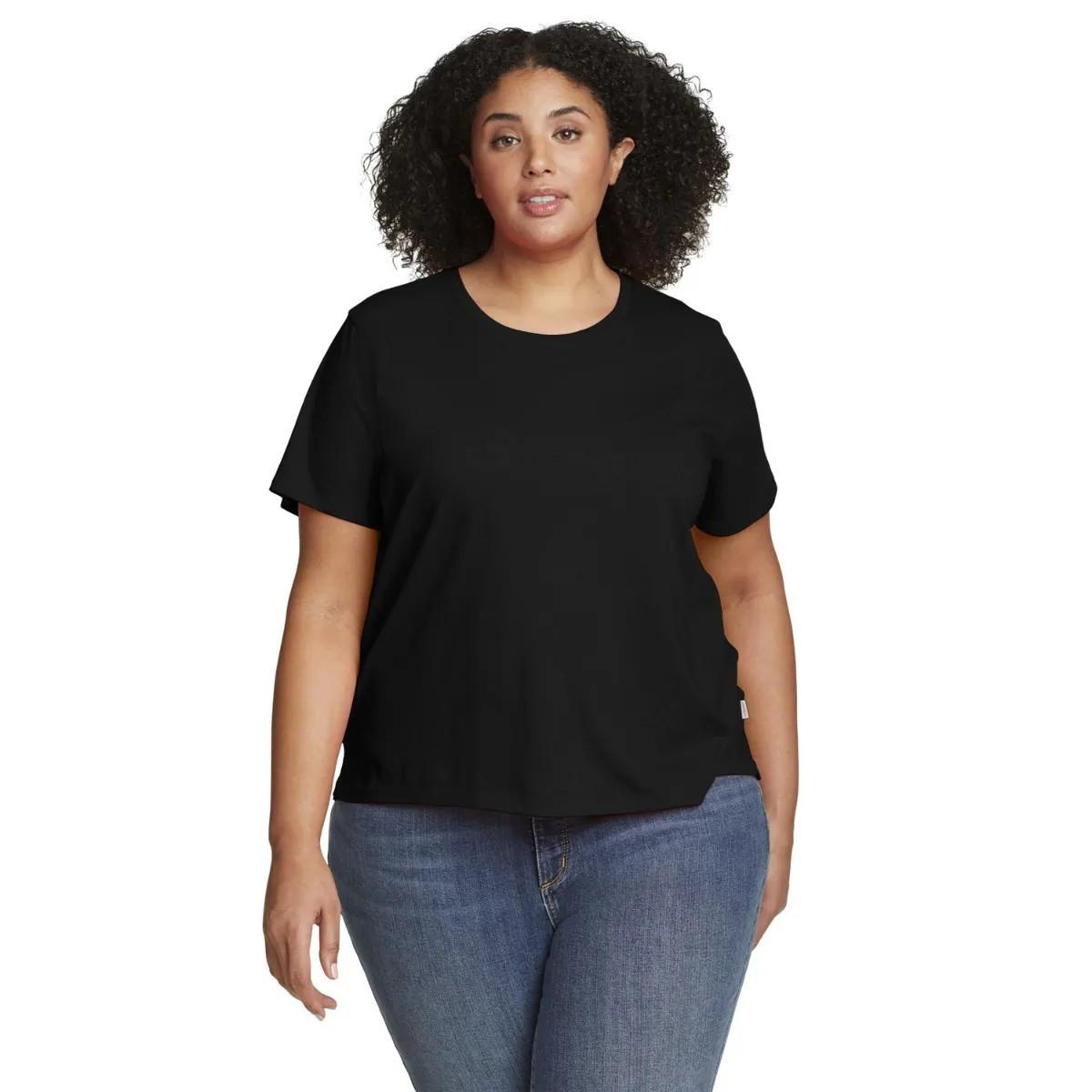 Image of Everyday Essentials Tshirt Rundhalsausschnitt Damen Schwarz XS