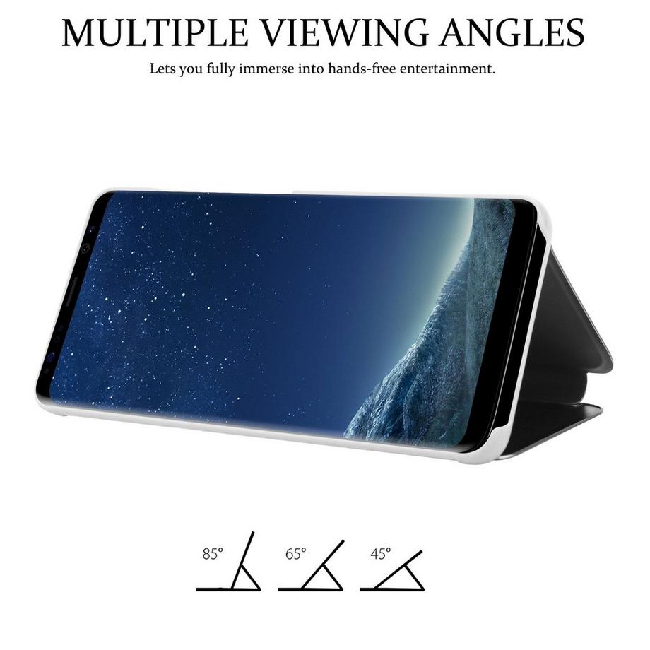 Cadorabo  Housse compatible avec Samsung Galaxy S8 - Clear View étui de protection miroir avec fonction de support Protection à 360 degrés 