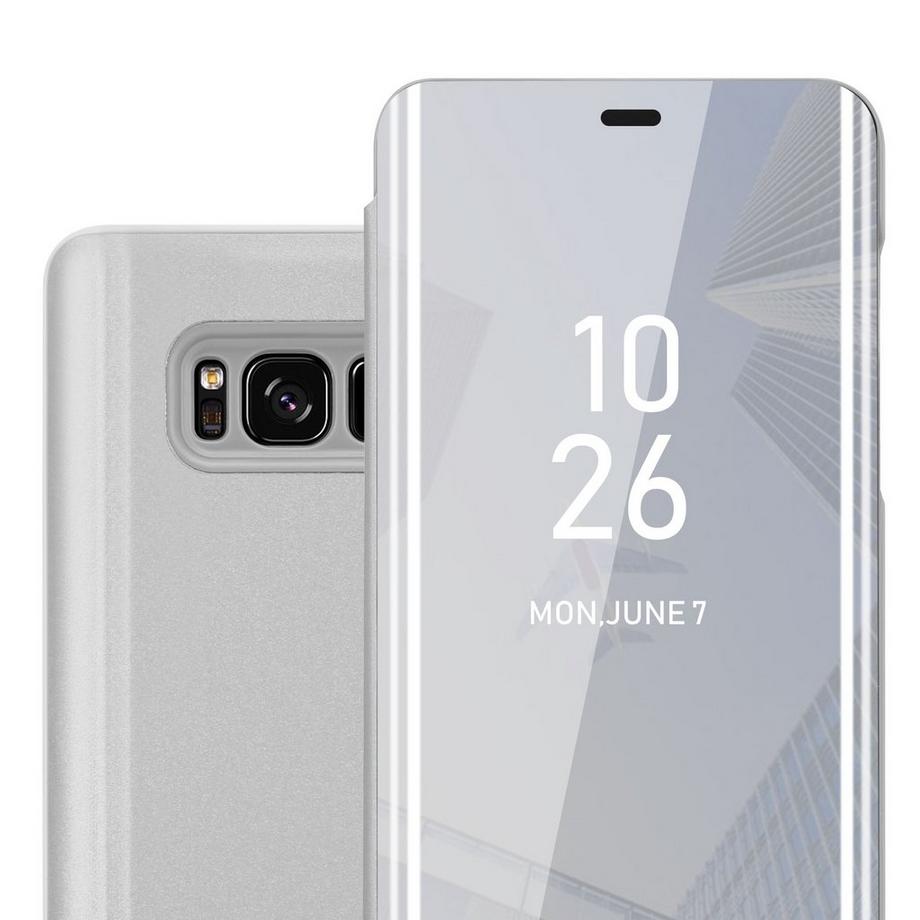 Cadorabo  Housse compatible avec Samsung Galaxy S8 - Clear View étui de protection miroir avec fonction de support Protection à 360 degrés 