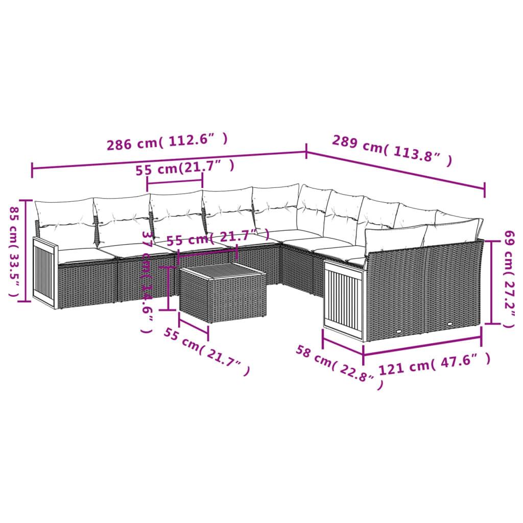 VidaXL Ensemble de canapés de jardin rotin synthétique  