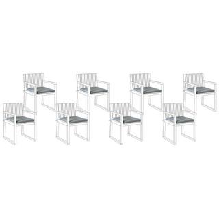 Beliani Lot de 8 coussins pour chaises de jardin en Lin synthétique Moderne SASSARI PREMIUM  