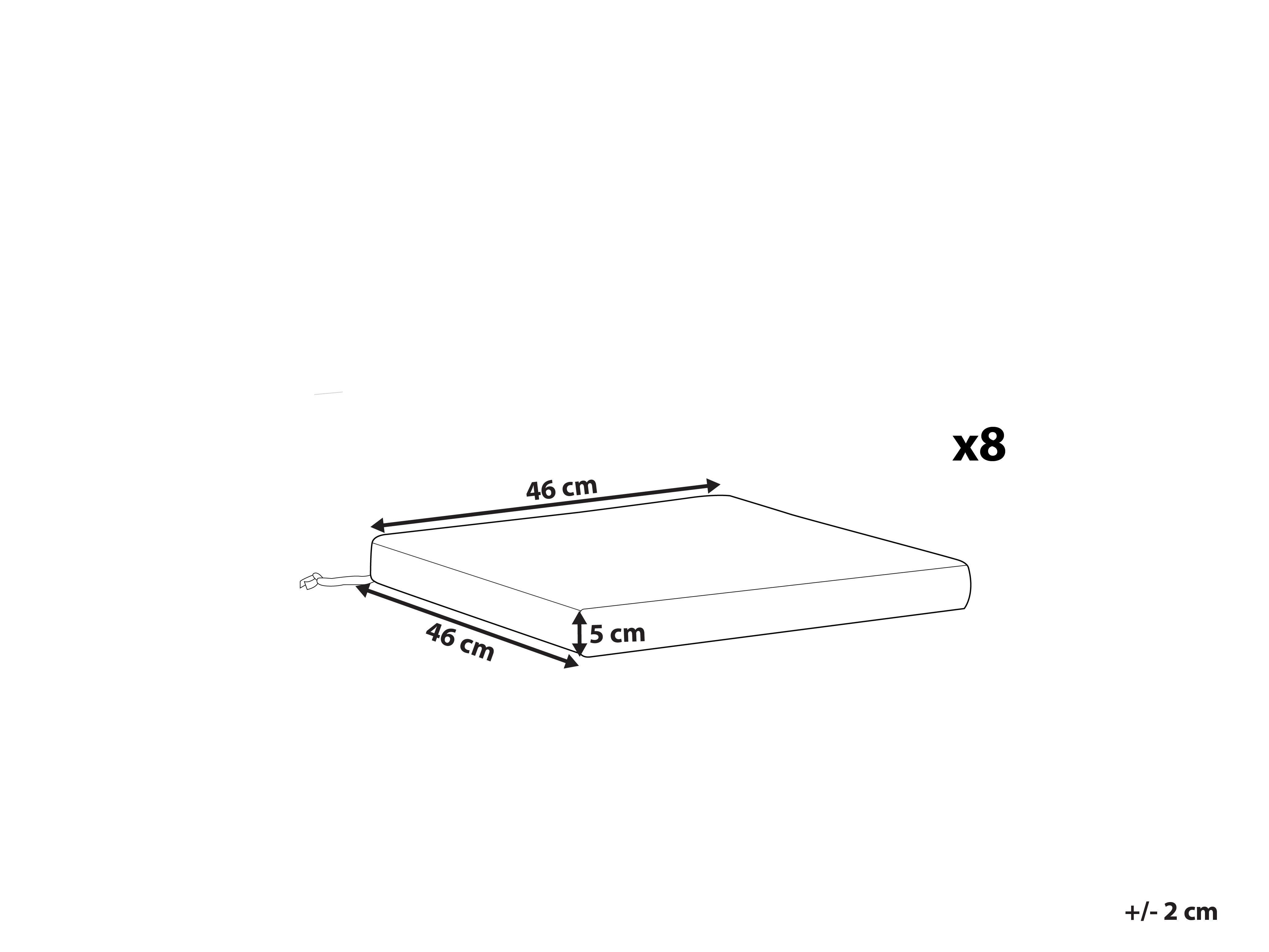 Beliani Lot de 8 coussins pour chaises de jardin en Lin synthétique Moderne SASSARI PREMIUM  