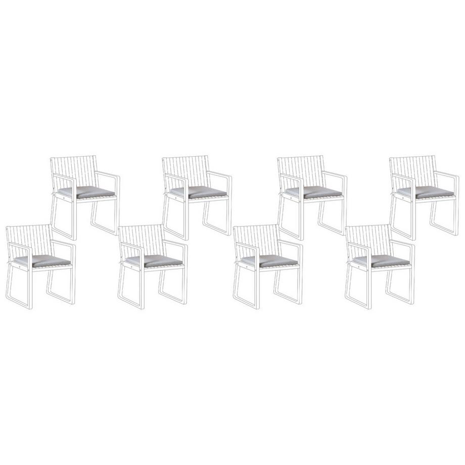 Gartenstuhlkissen 8er Set aus Kunstleinen Modern SASSARI PREMIUM