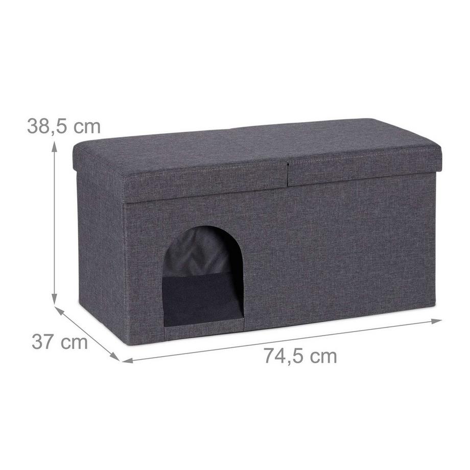 Northix  Grotte pour chat grise avec couvercle 