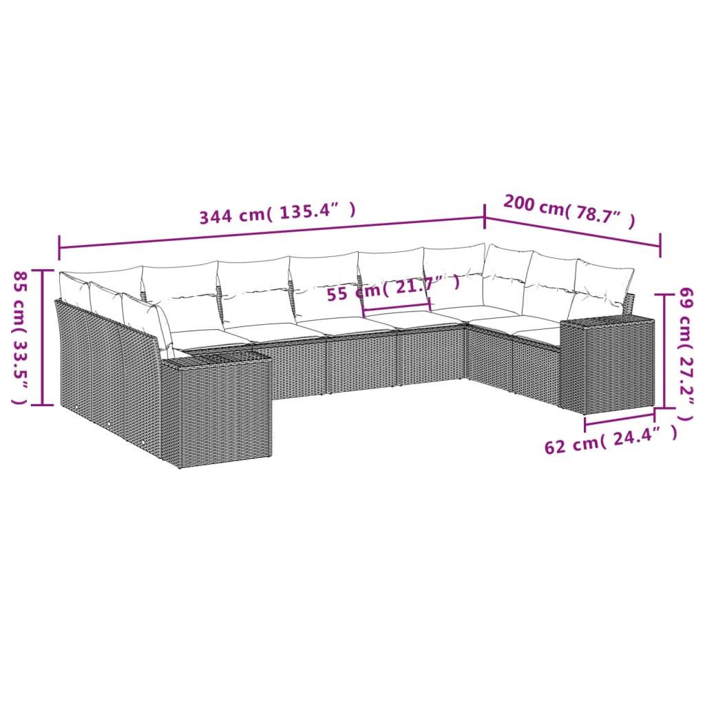 VidaXL Ensemble de canapés de jardin rotin synthétique  