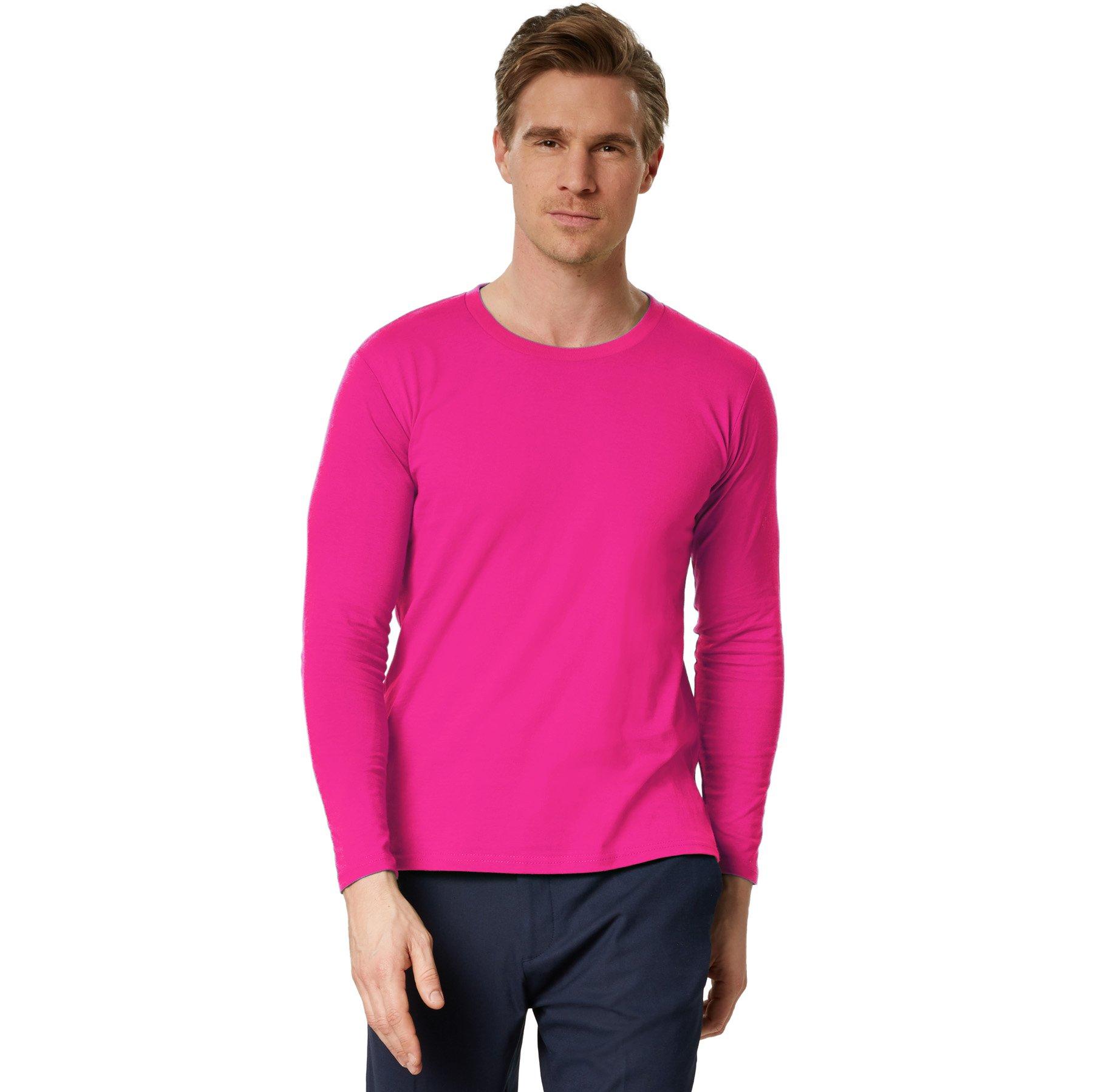 Image of Langarm-shirt Männer Herren Pink L
