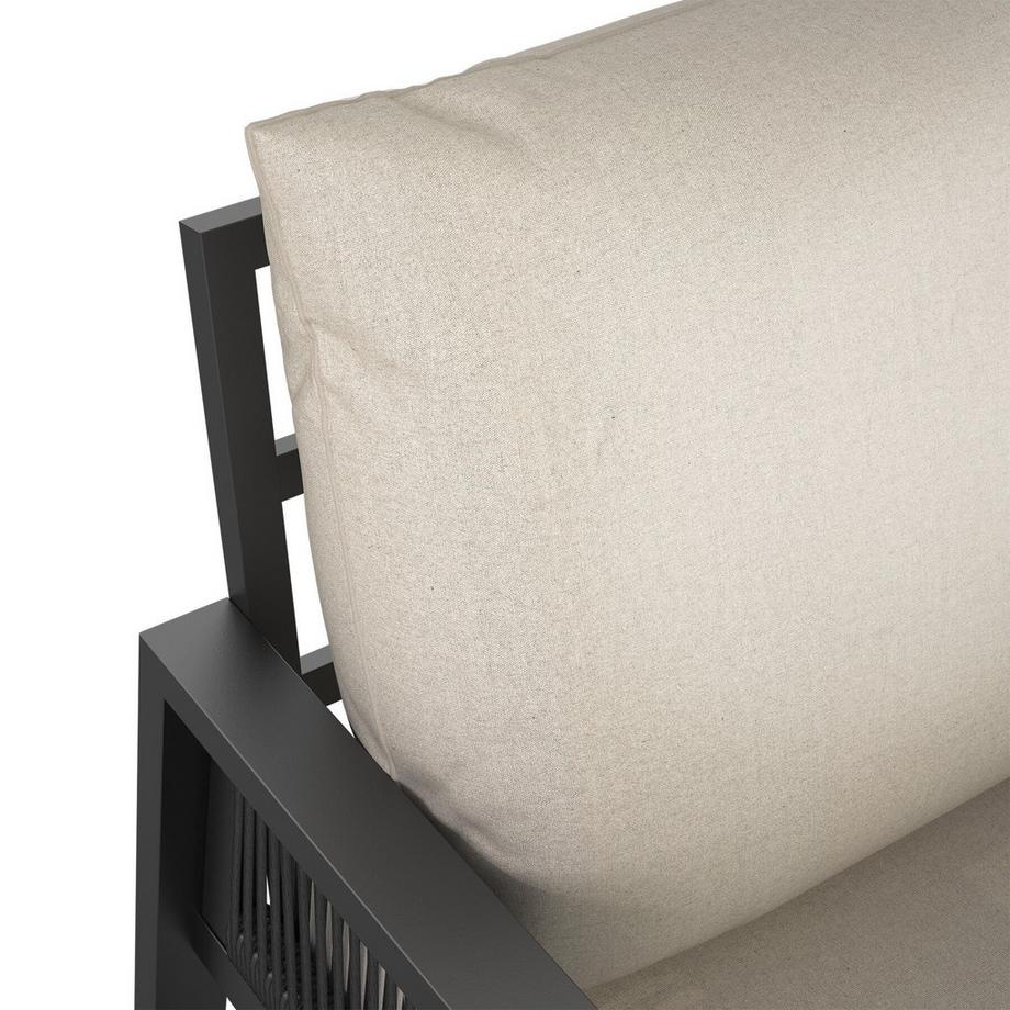 Tectake Ensemble de salon de jardin en aluminium Captive au design cordé  