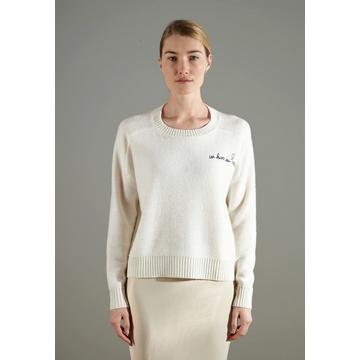 NAMI 20 Maglia girocollo ricamata a 4 fili - 100% cashmere