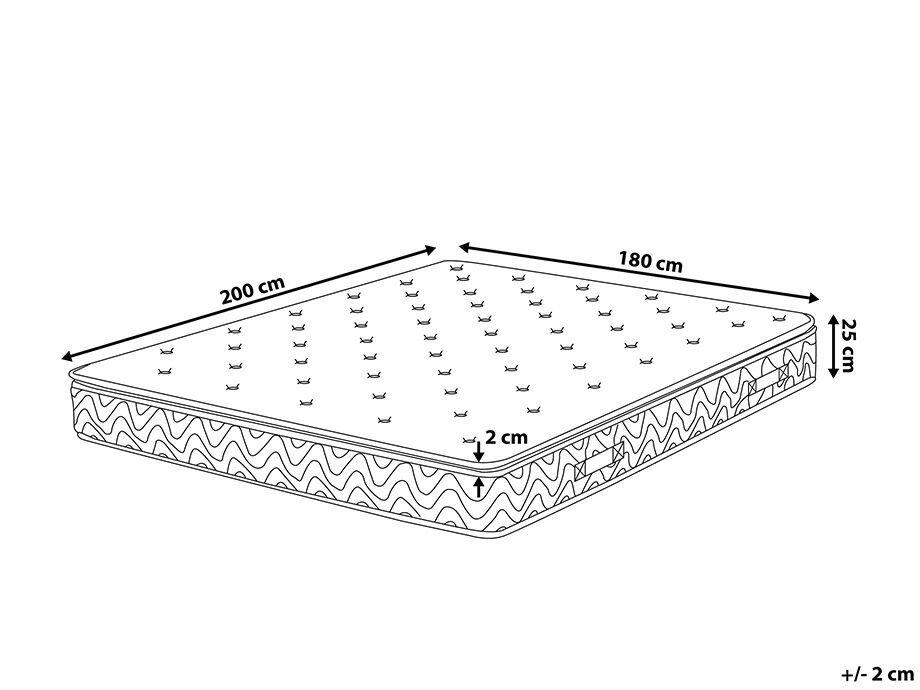 Beliani Matelas à ressorts ensachés en Fibres de bambou JOY - Moyen  