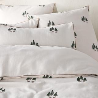 La Redoute Intérieurs Anton Coton Lin Lavé Housse de Couette Brodé  