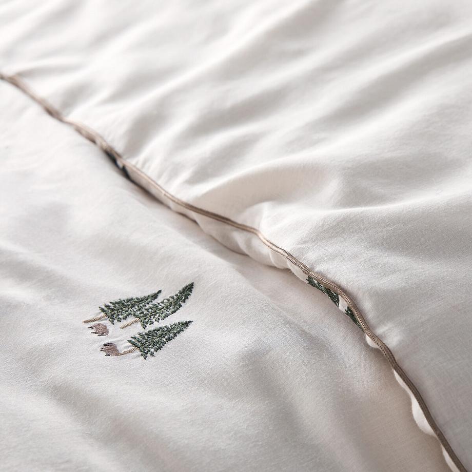 La Redoute Intérieurs Anton Coton Lin Lavé Housse de Couette Brodé  