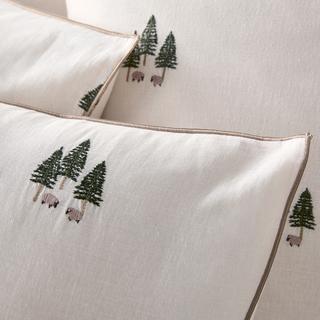 La Redoute Intérieurs Anton Coton Lin Lavé Housse de Couette Brodé  