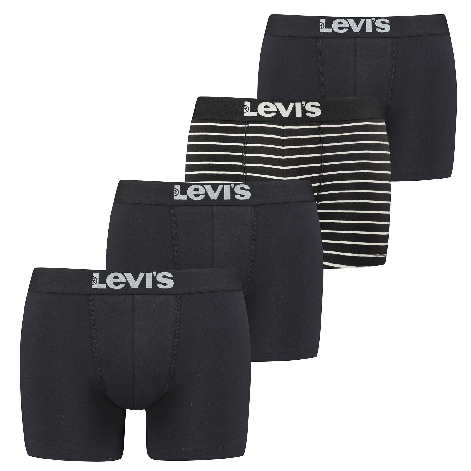 Levis  Boxer  Pack de 4 Stretch-MEN SOLID BASIC BOXER & VINTAGE STRIPE 4P 