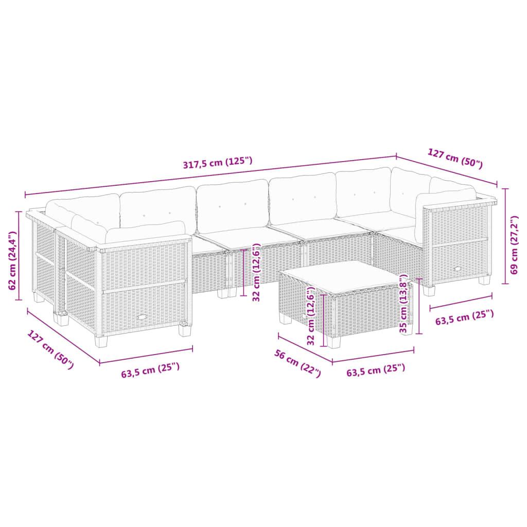 VidaXL Ensemble de canapés de jardin rotin synthétique  