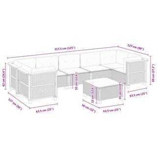 VidaXL Ensemble de canapés de jardin rotin synthétique  