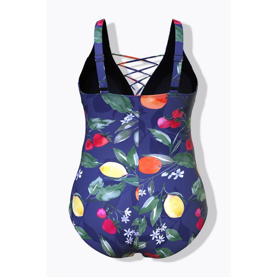 Ulla Popken Costume da bagno frutta coppe morbide allacciatura  