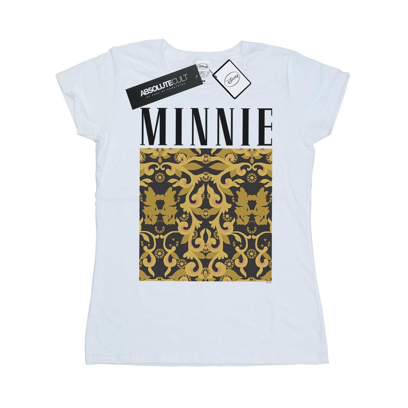 Image of Minnie Mouse Baroque Pattern Tshirt Damen Weiss S