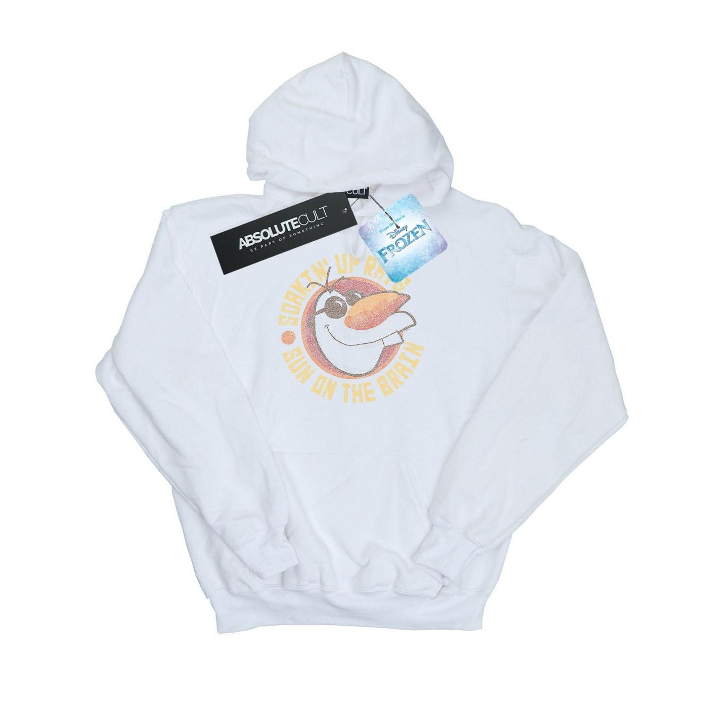 Image of Frozen Olaf Sun On The Brain Kapuzenpullover Unisex Weiss 116