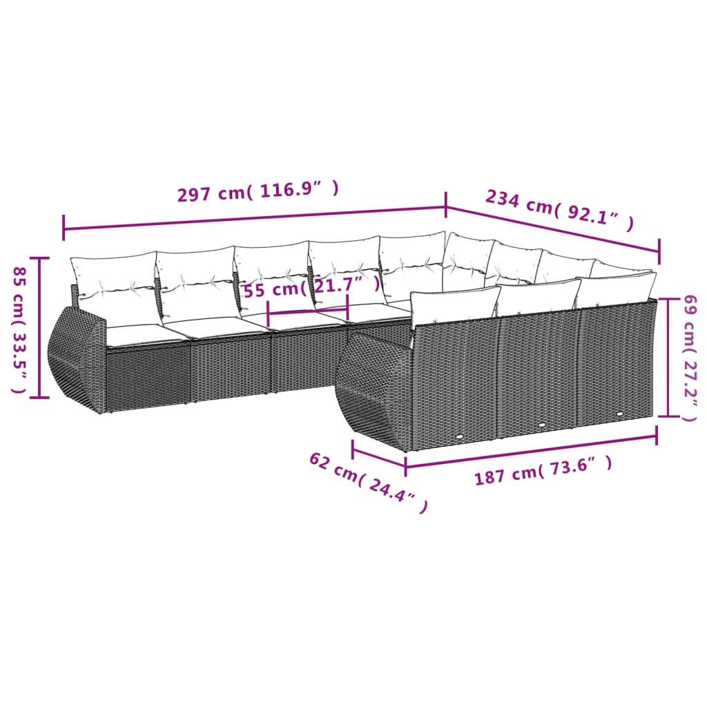 VidaXL set divano da giardino Polirattan  