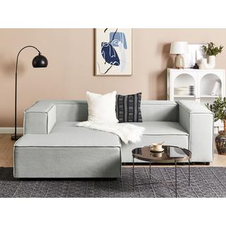 Beliani Canapé d'angle en Lin Scandinave APRICA  