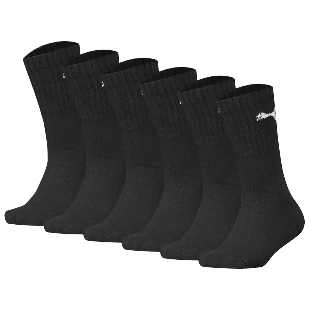 Puma - Calzini Unisex Confezione da 6 Vestibilità confortevole, 31-34, Nero