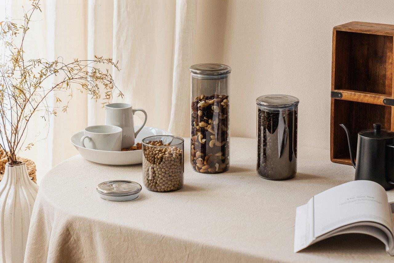 Nuts Innovations Vorratsdose Glas 1.2 Liter smoke  