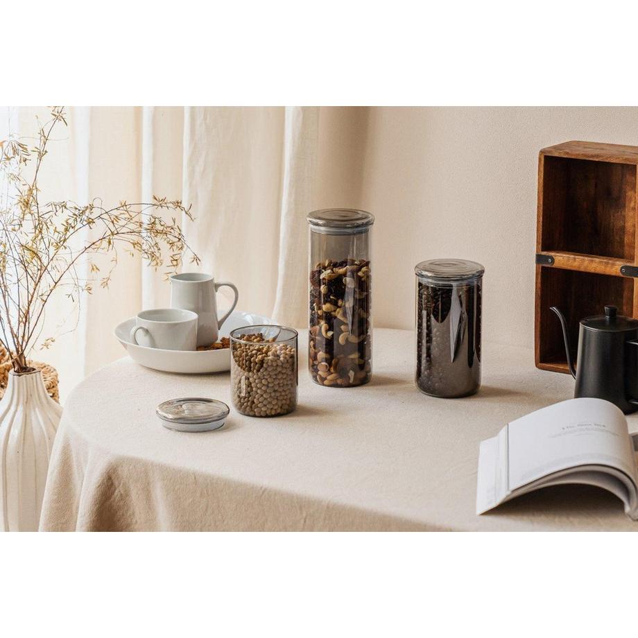 Nuts Innovations Vorratsdose Glas 1.2 Liter smoke  