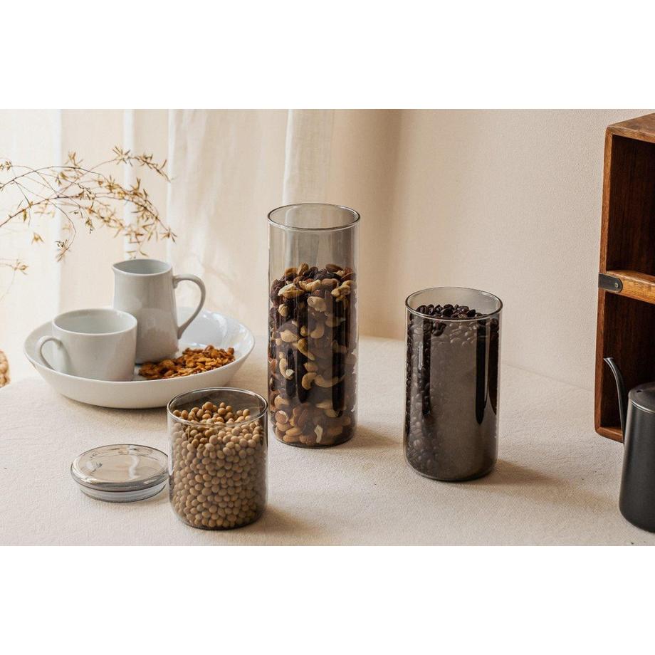 Nuts Innovations Vorratsdose Glas 1.2 Liter smoke  