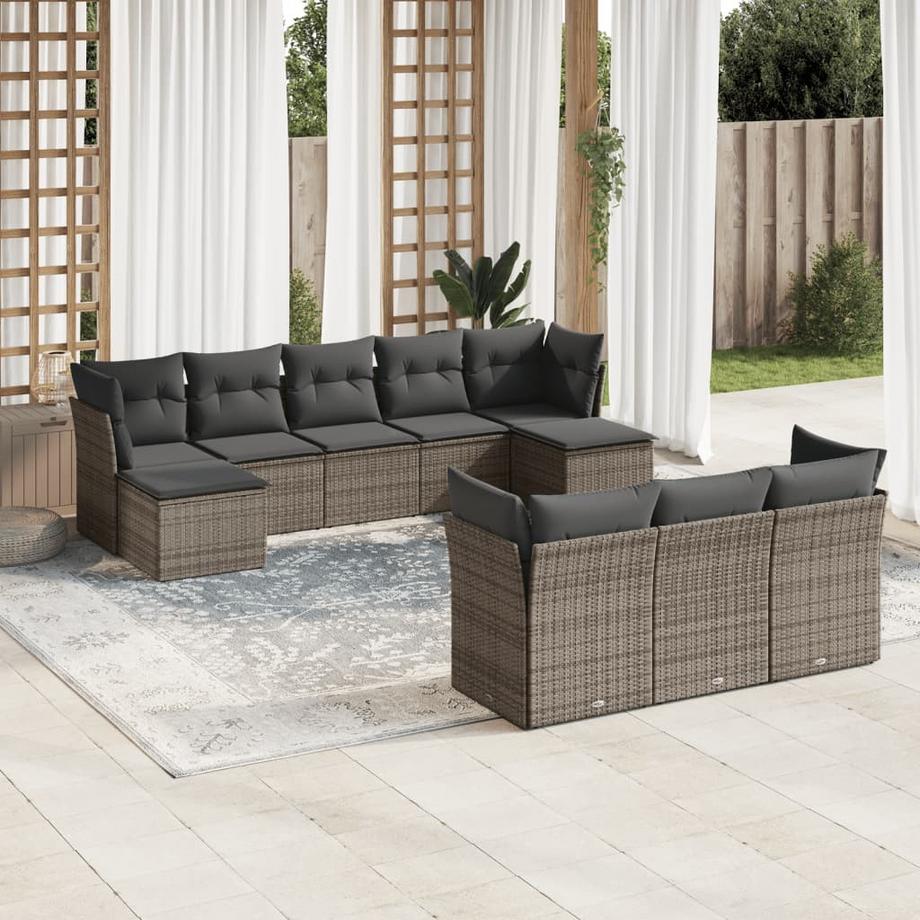 VidaXL set divano da giardino Polirattan  