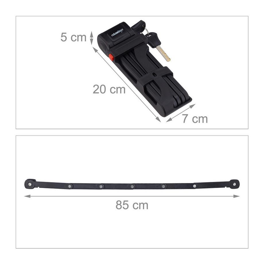 B2X  Faltbares Fahrradschloss mit Halterung 