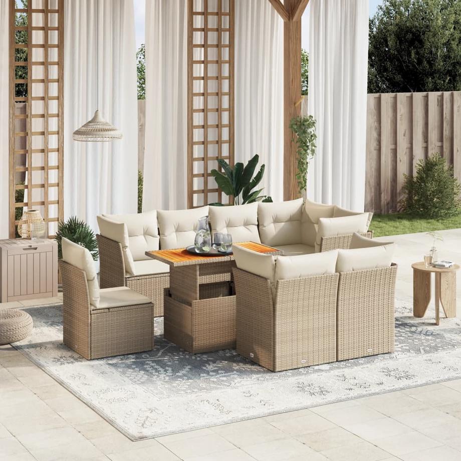 VidaXL set divano da giardino Polirattan  